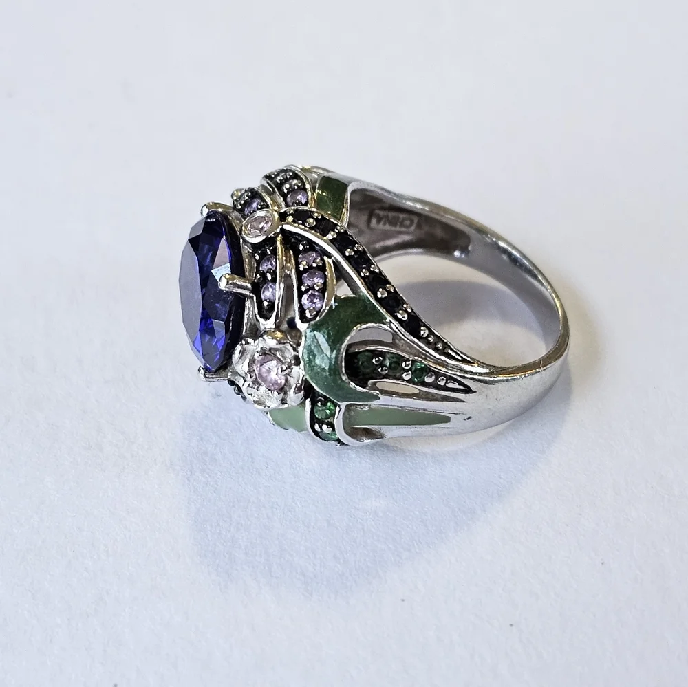 Retired Victoria Wieck Tanzanite and Amethyst Ring in Sterling Silver Sz 8! - Picture 2 of 14